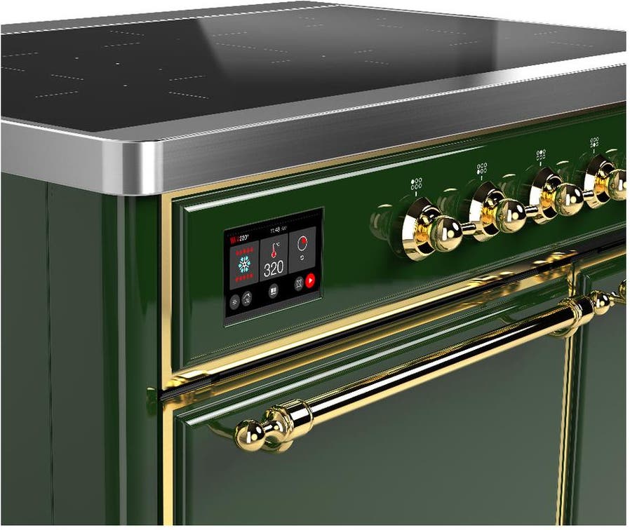 Ilve UMDIB40QNR3EGG Emerald Green With Brass Trim