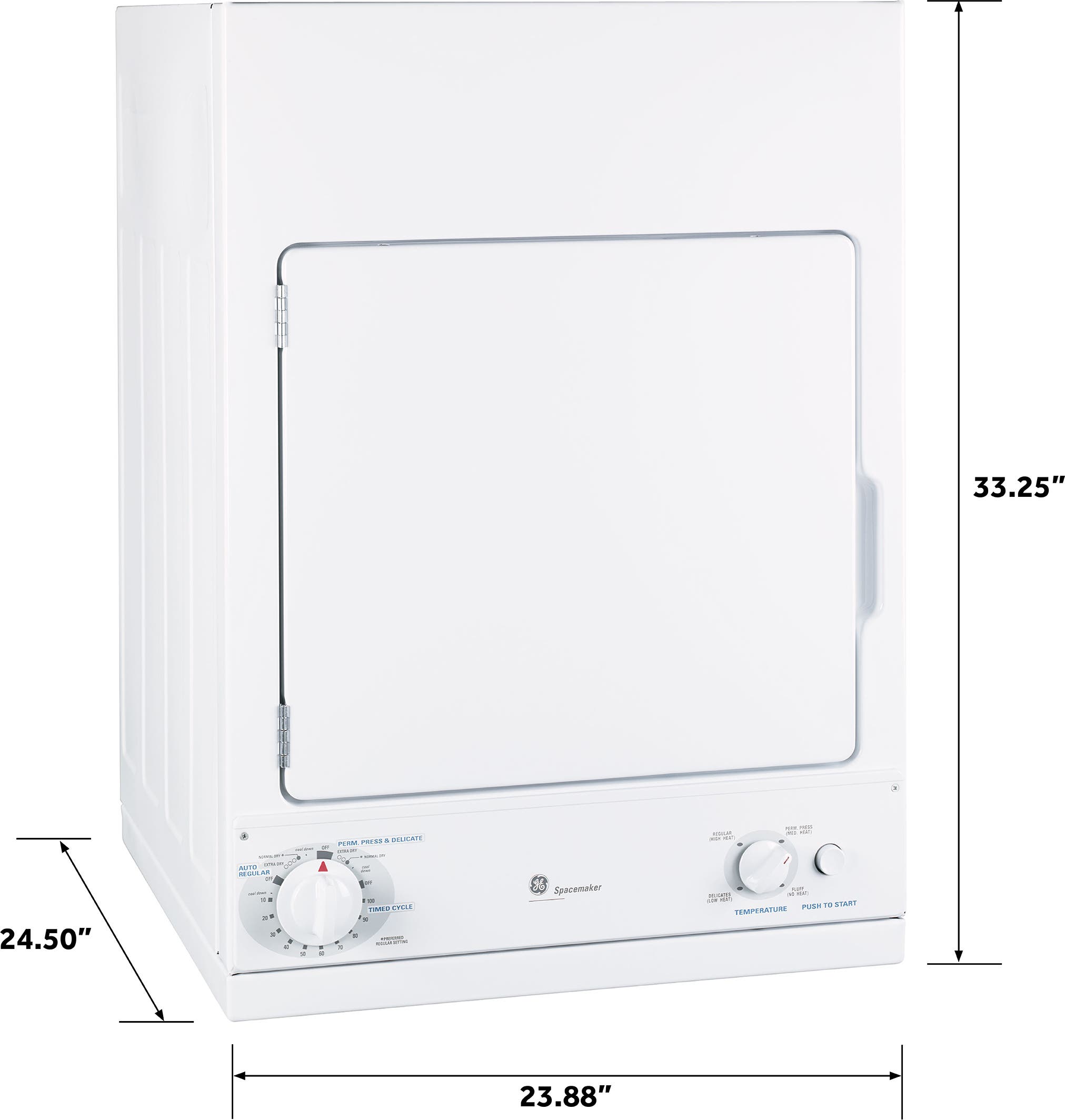 GE DSKS433EBWW White with White Control Panel