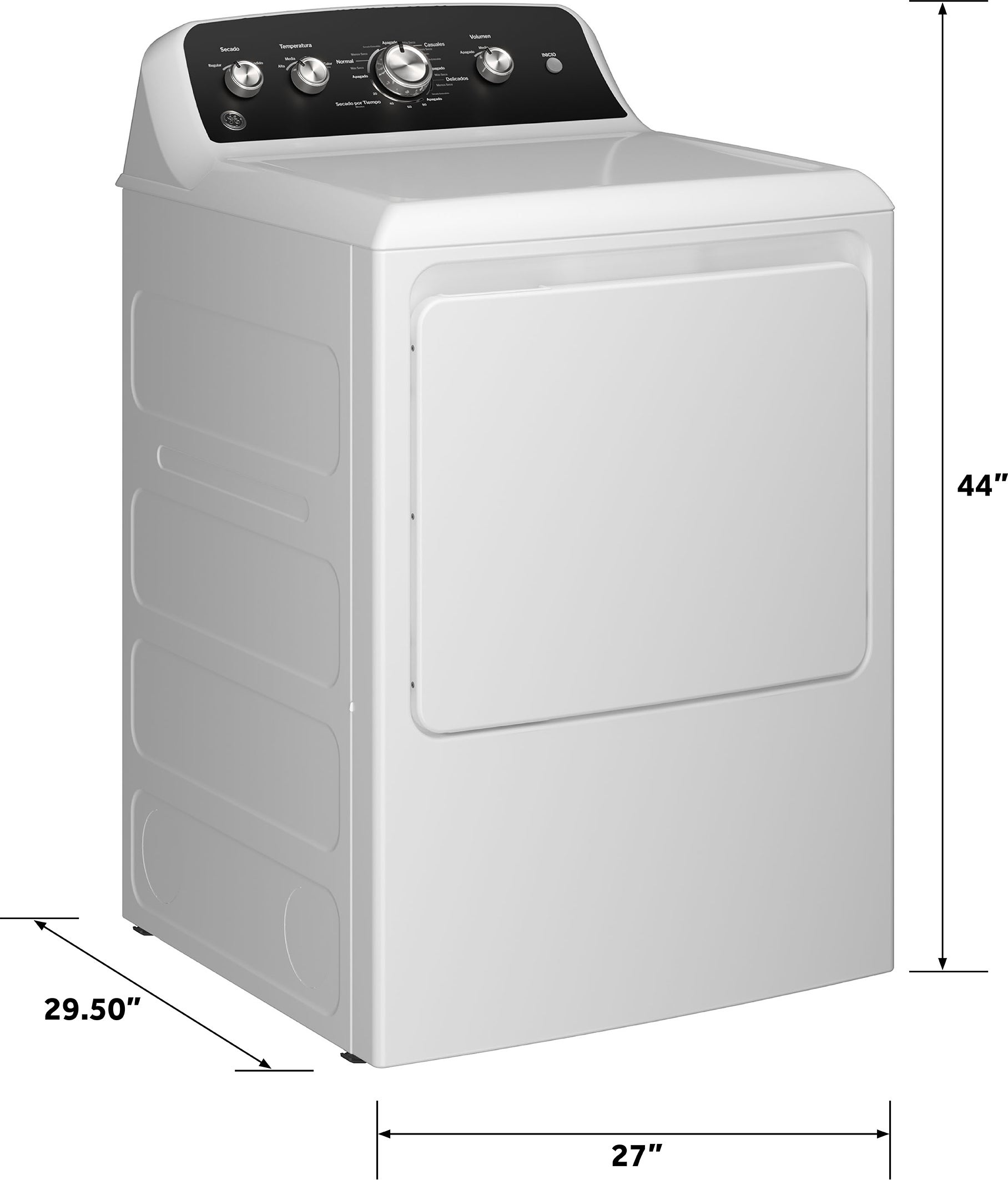 GE ETD48EASWWB 27 Inch Electric Dryer White | Plesser's Appliances