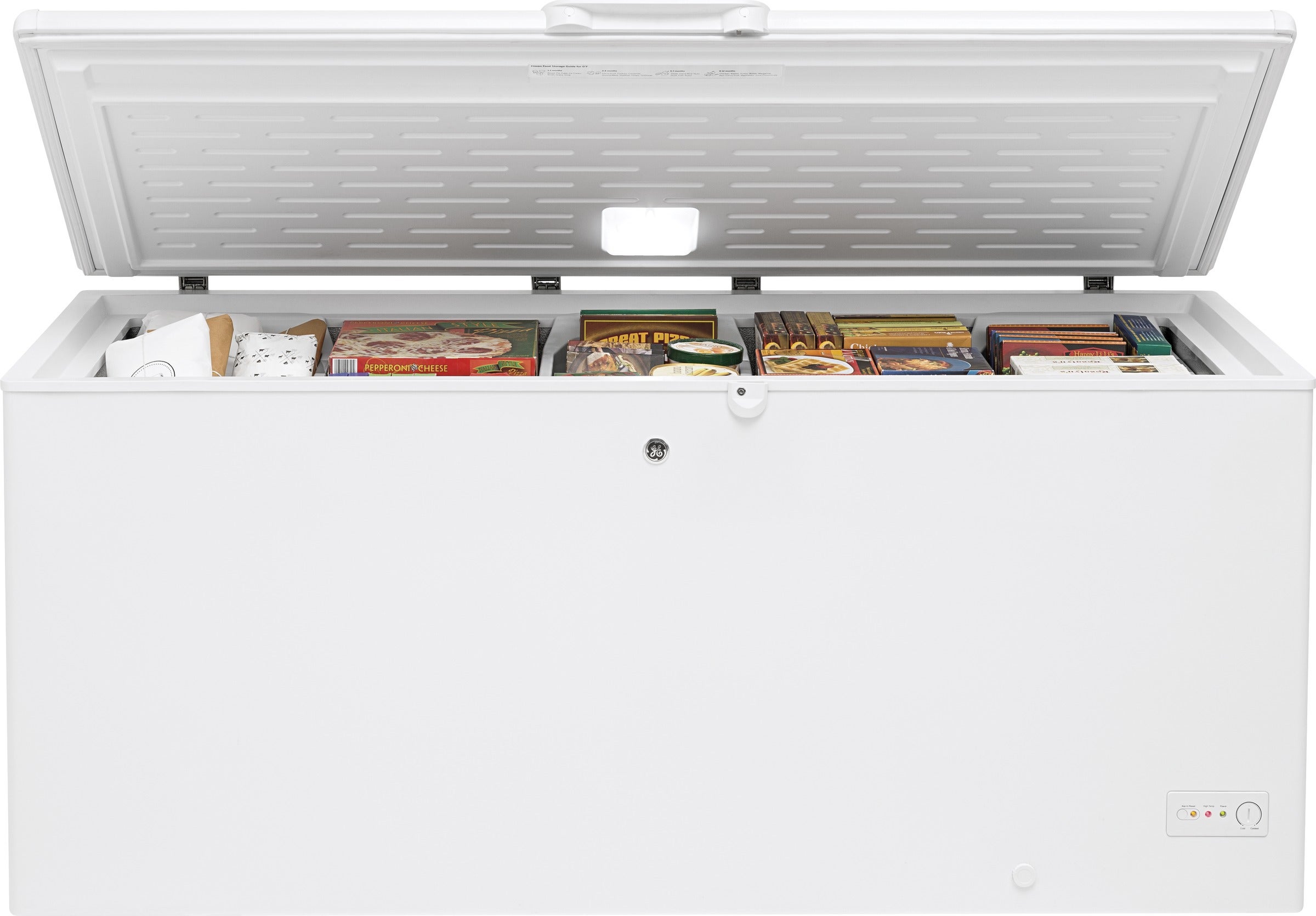GE FCM22DLWW Chest Freezer , Audible Temperature Alarm, LED