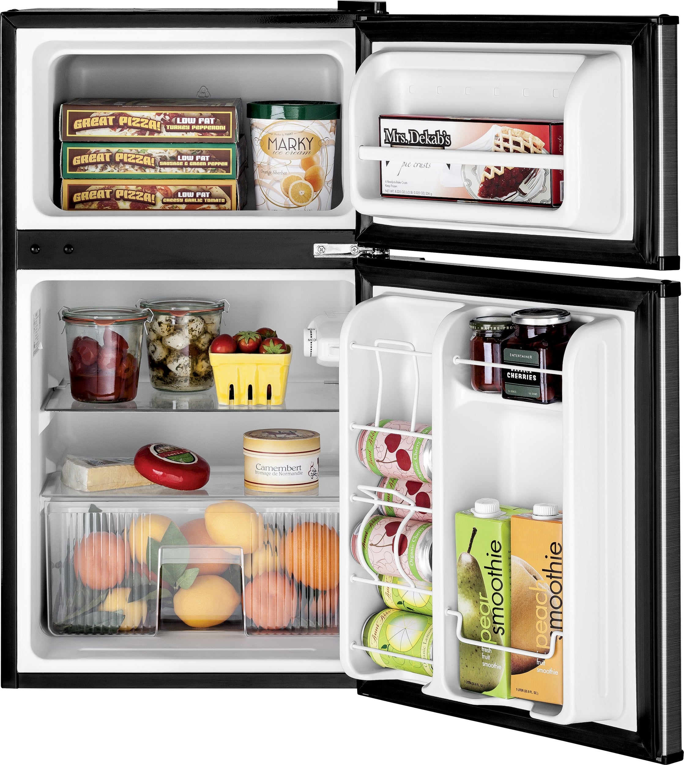 GE GDE03GLKLB 19 Inch Top Freezer Compact Refrigerator Cleansteel