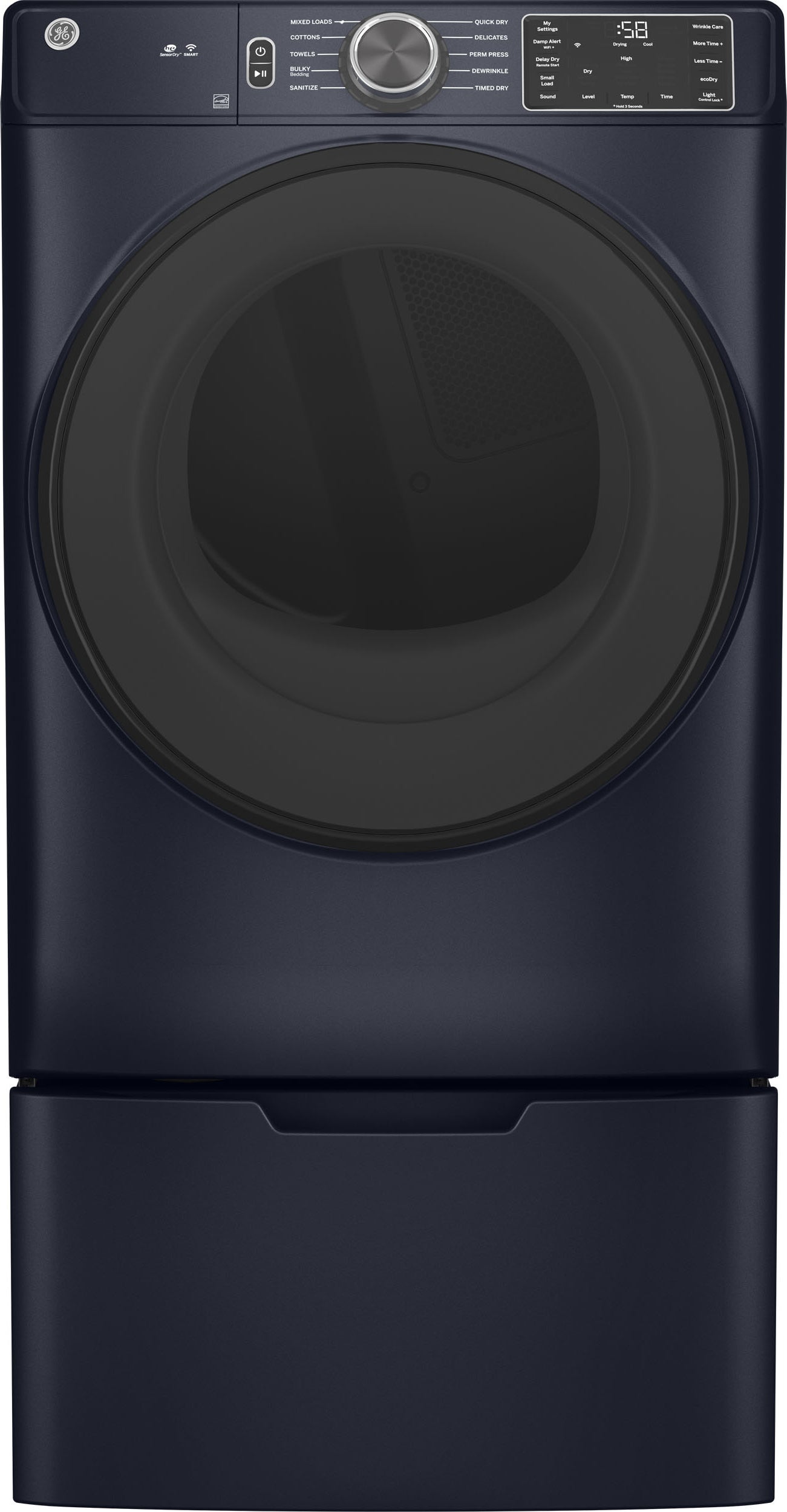 GE GFD55ESPRRS 28 Inch Electric Smart Dryer Sapphire Blue