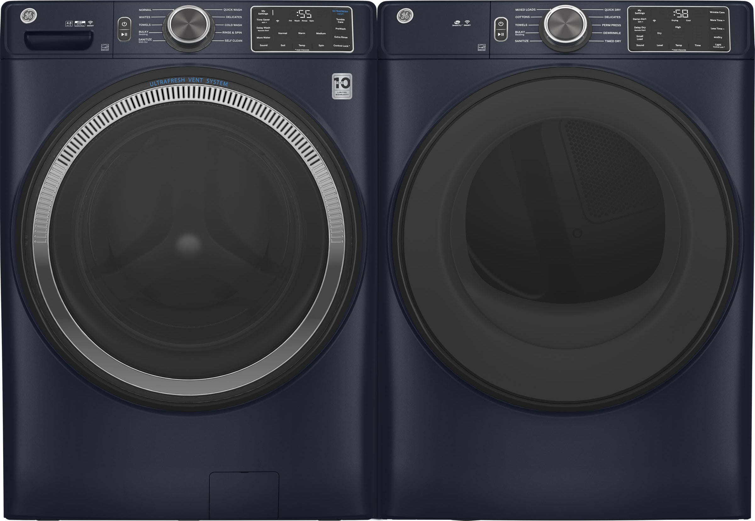 GE GFD55ESPRRS 28 Inch Electric Smart Dryer Sapphire Blue
