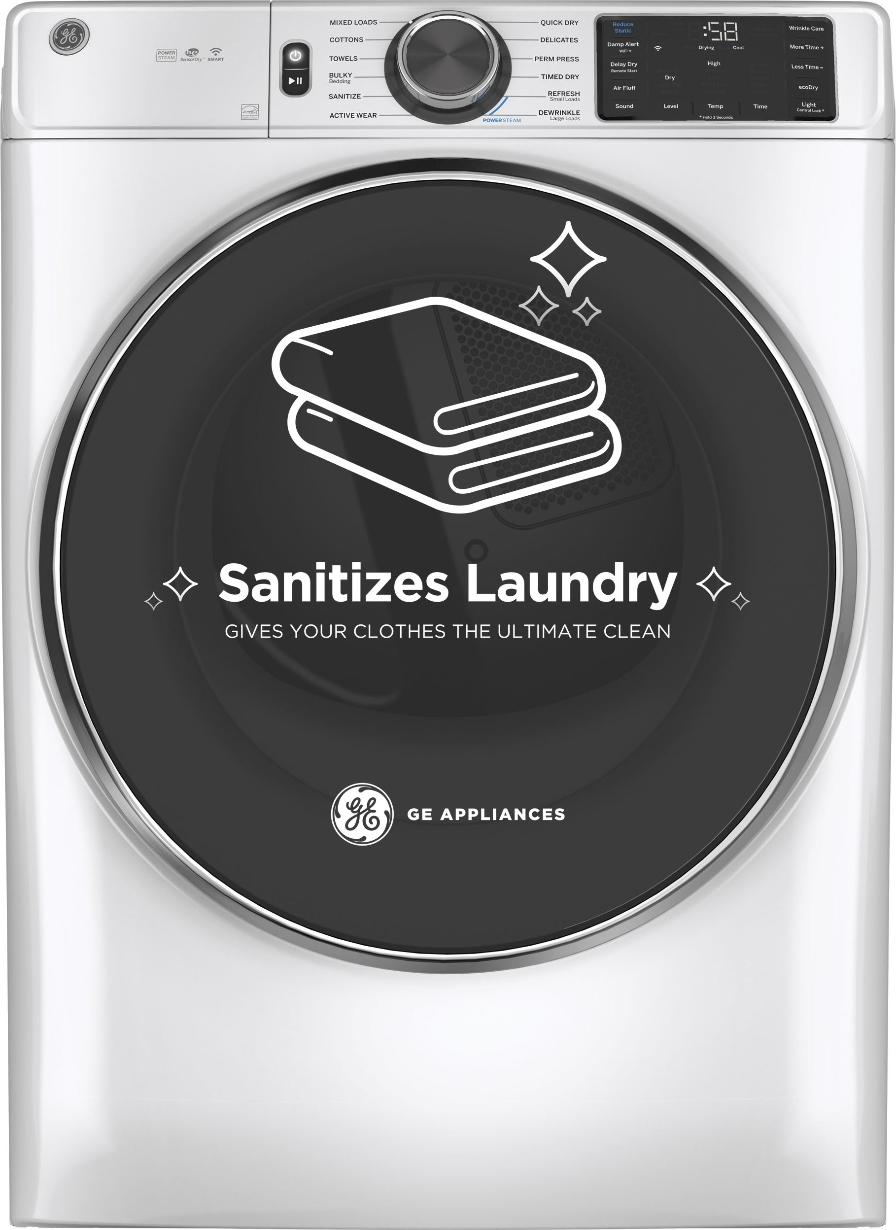GE GFD65ESSVWW 28-inch Smart Electric Dryer White | Plesser's