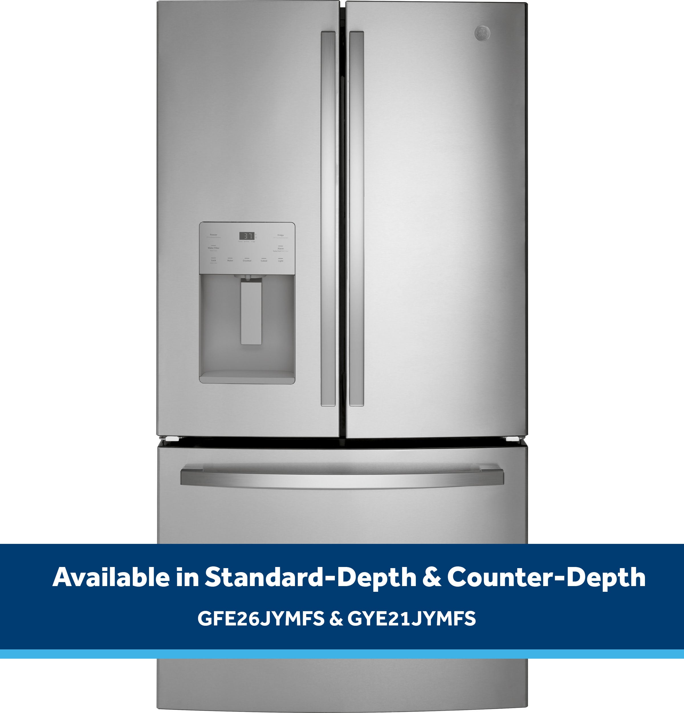 GE GFE26JYMFS 36 Inch French Door Refrigerator Fingerprint