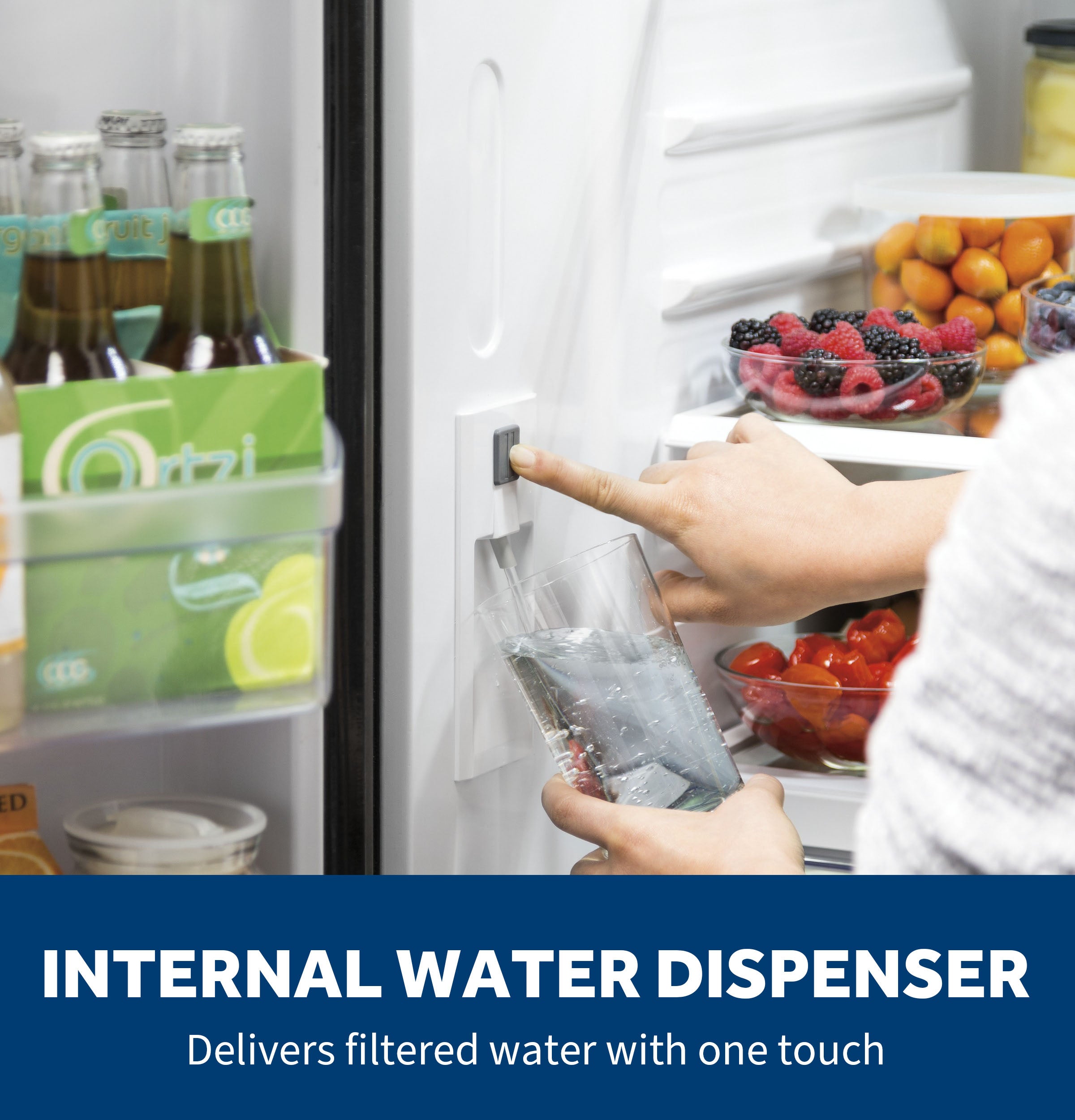 GE GNE25JGKWW 33 Inch French Door Refrigerator White | Plesser's