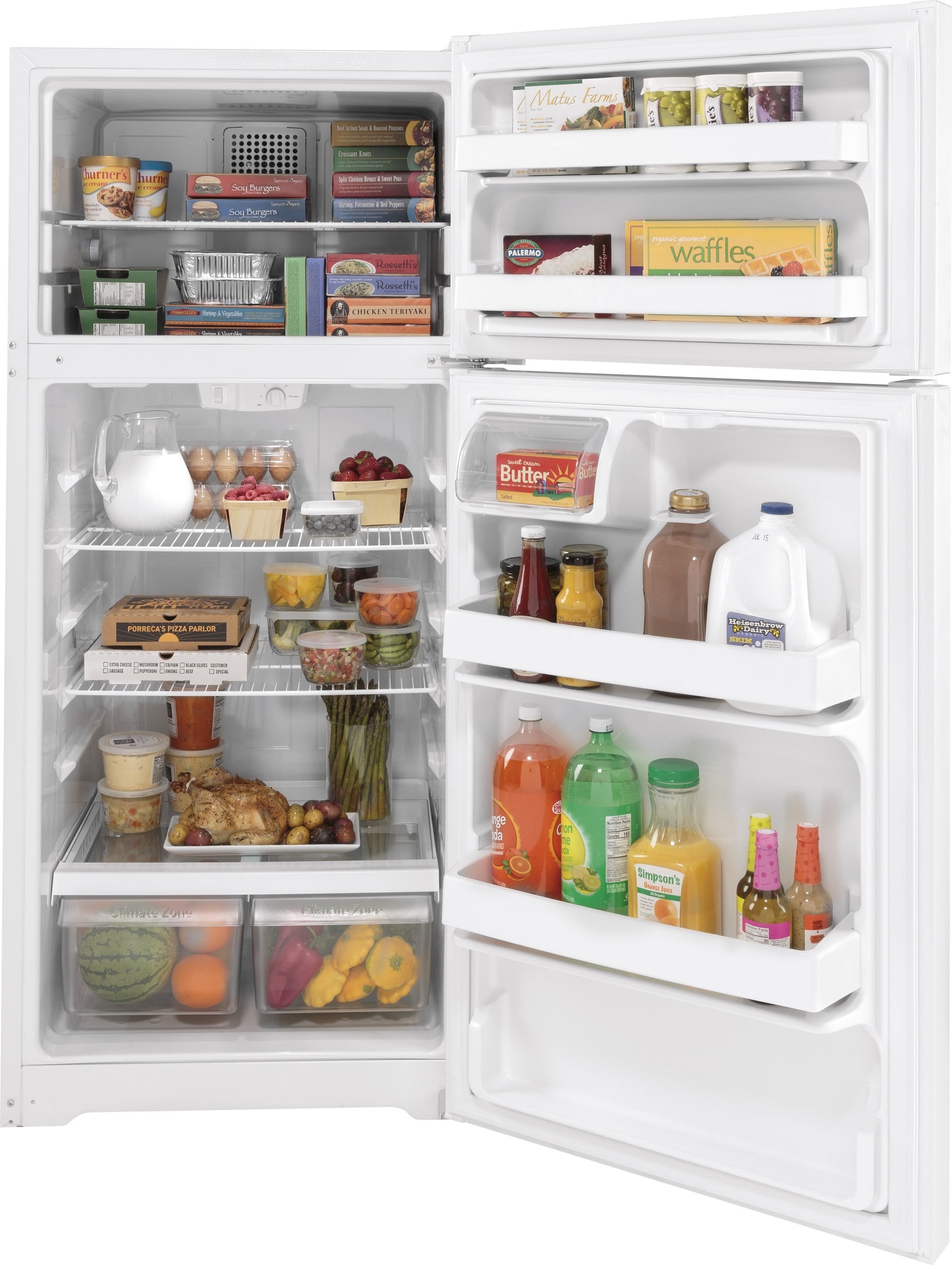 GE GTE17DTNRWW Top Freezer Refrigerator - Thumbnail 2