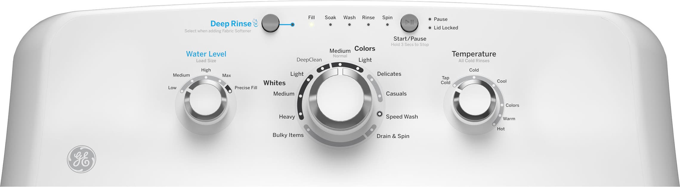 GE GTW325ASWWW White On White