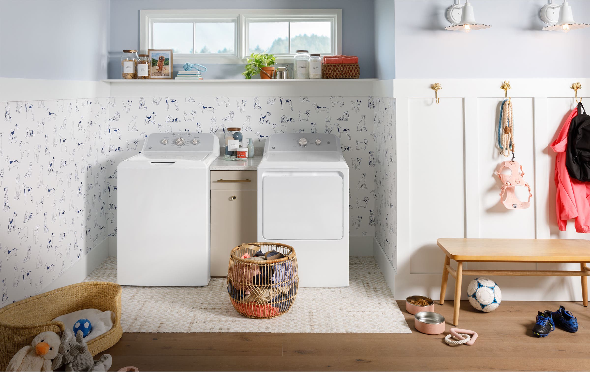 GE GTW385ASWWS White On Silver