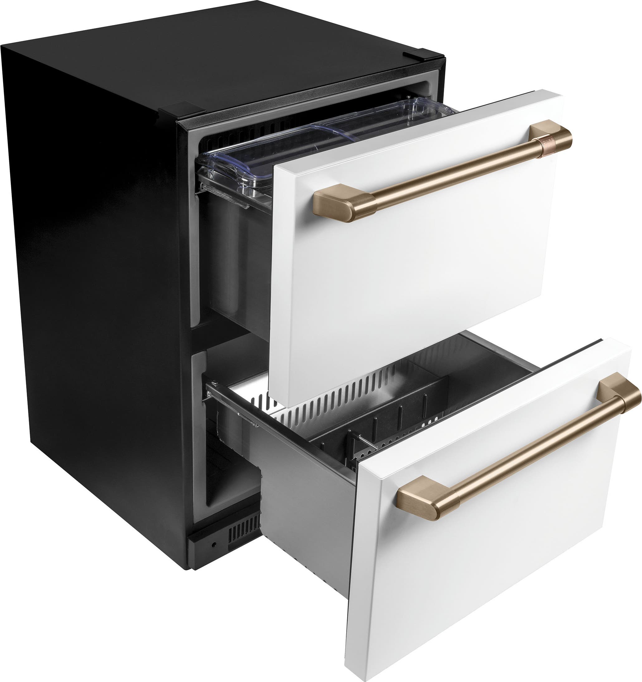 Cafe CDE06RP4NW2 Matte White/Brushed Bronze Handles