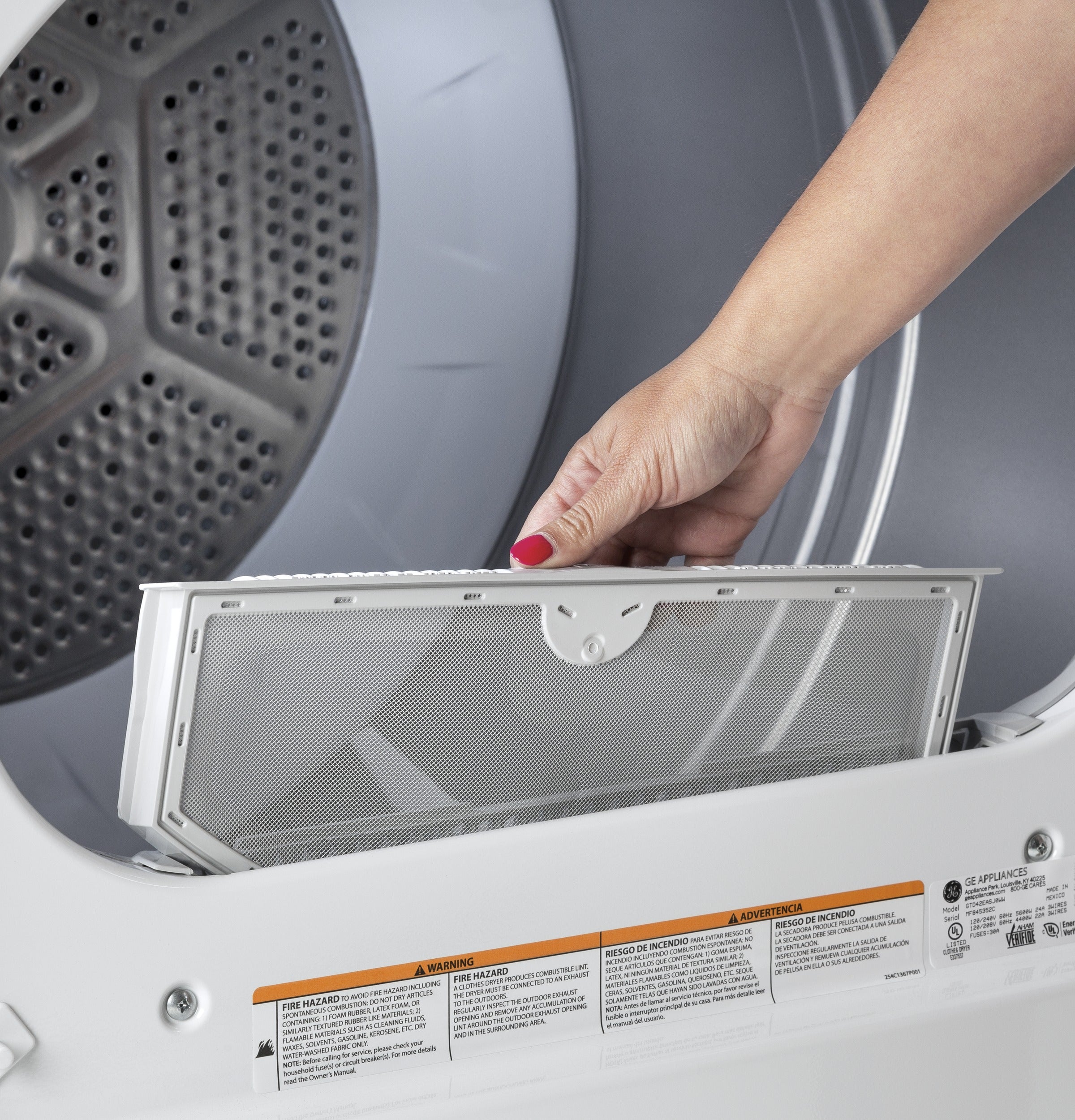GE GTX22GASKWW 27 Inch Gas Dryer White | Plesser's Appliances