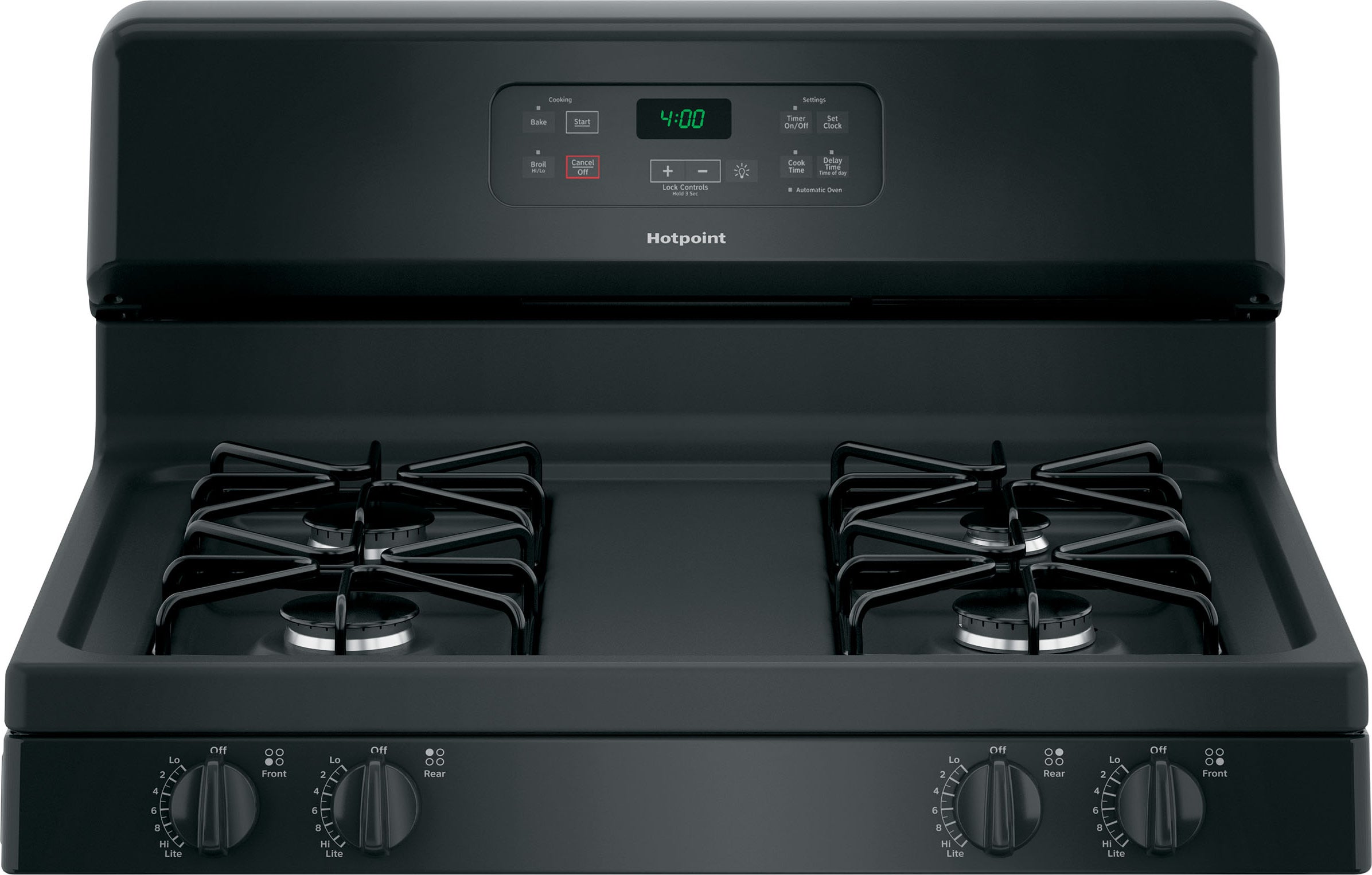 Hotpoint RGBS400DMBB 30 Inch Freestanding Gas Range Black