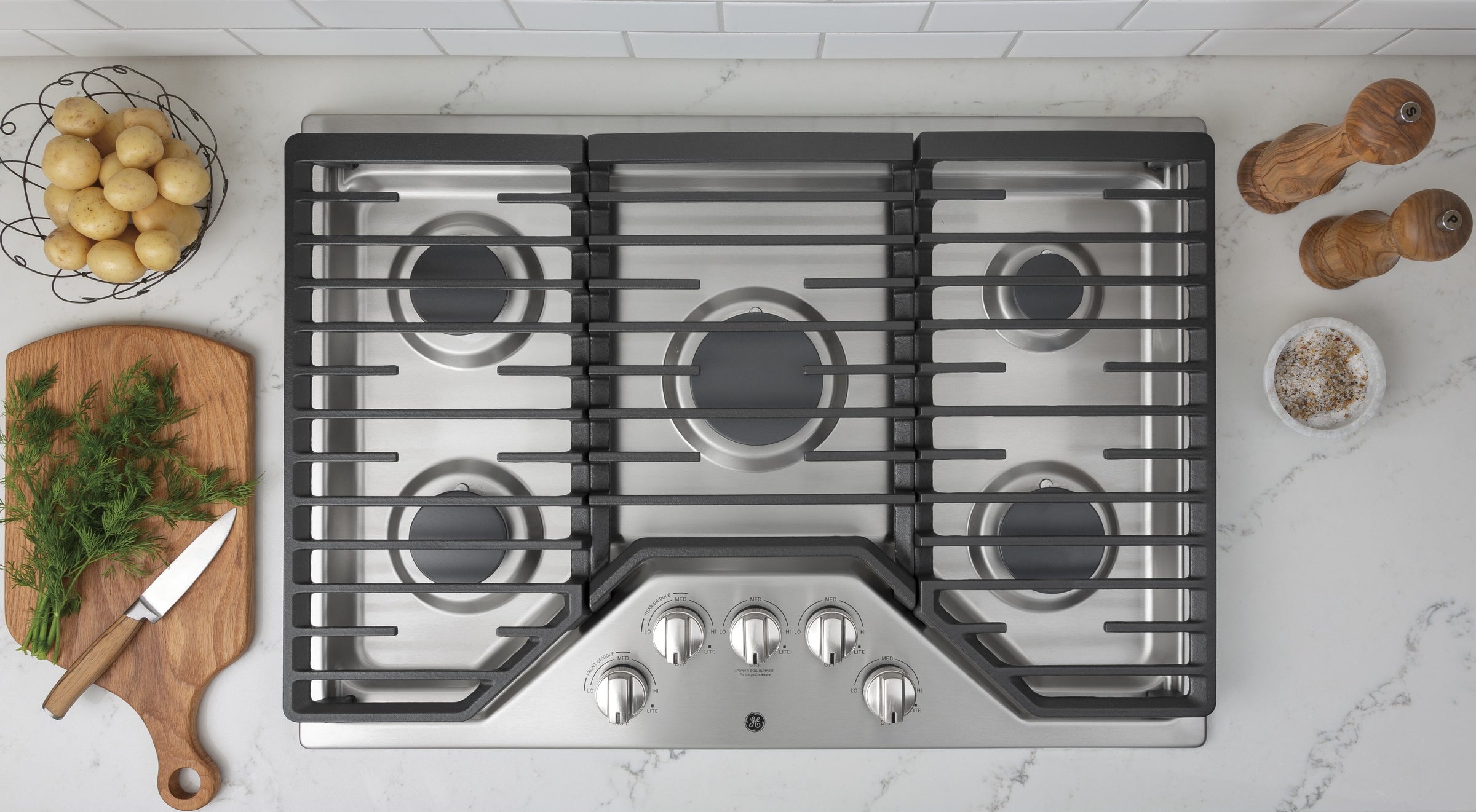 GE Appliances JGP5030SLSS 30-Inch Built-In Gas Cooktop with 5 Burners - Thumbnail 2