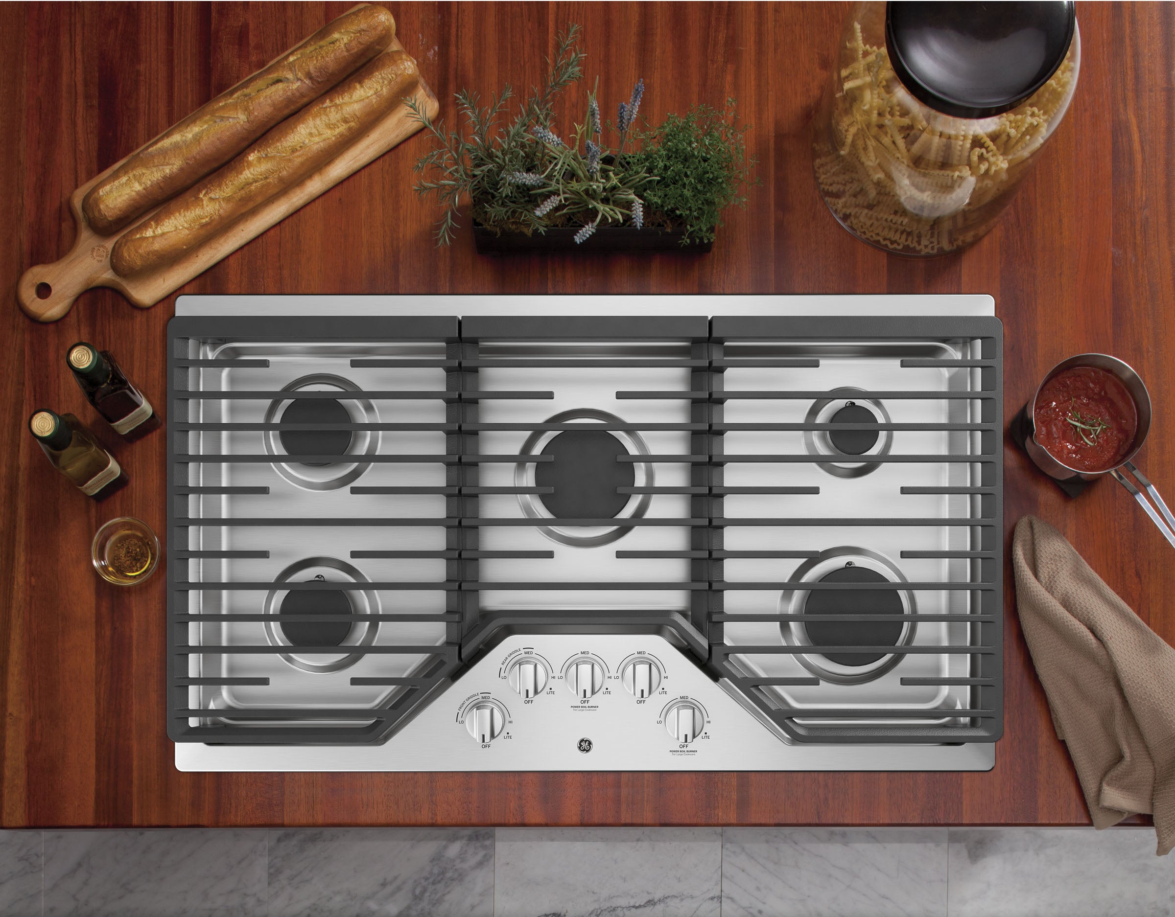 GE JGP5036SLSS 36 Built-In Gas Cooktop Stainless Steel | Plesser's