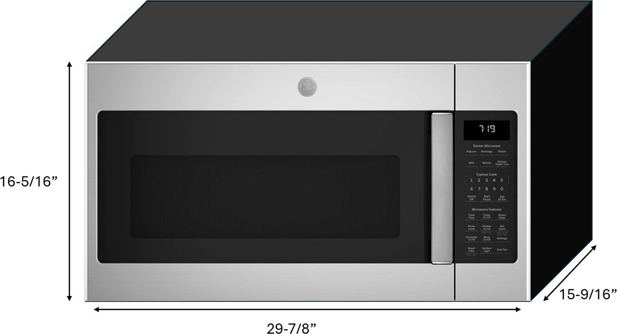 GE JNM7196RWSS 1.9 cu. ft. Over-the-Range Microwave Oven Stainless