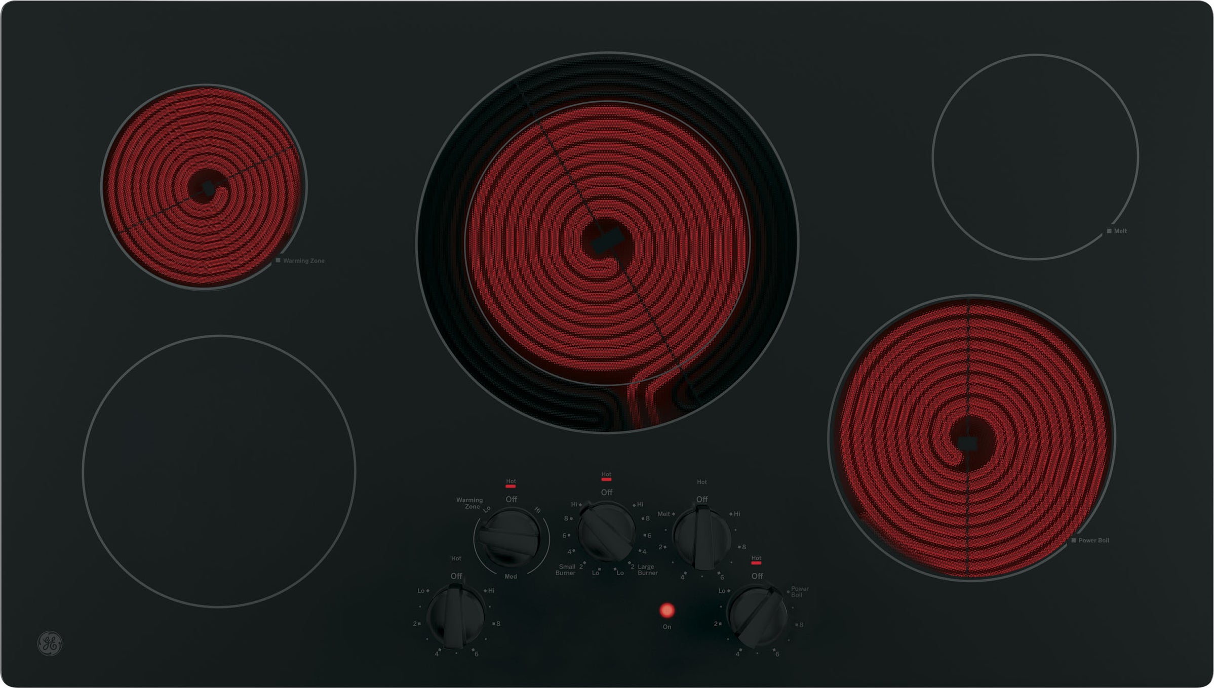 GE JP3036DLBB 36 Inch Electric Cooktop Black | Plesser's Appliances