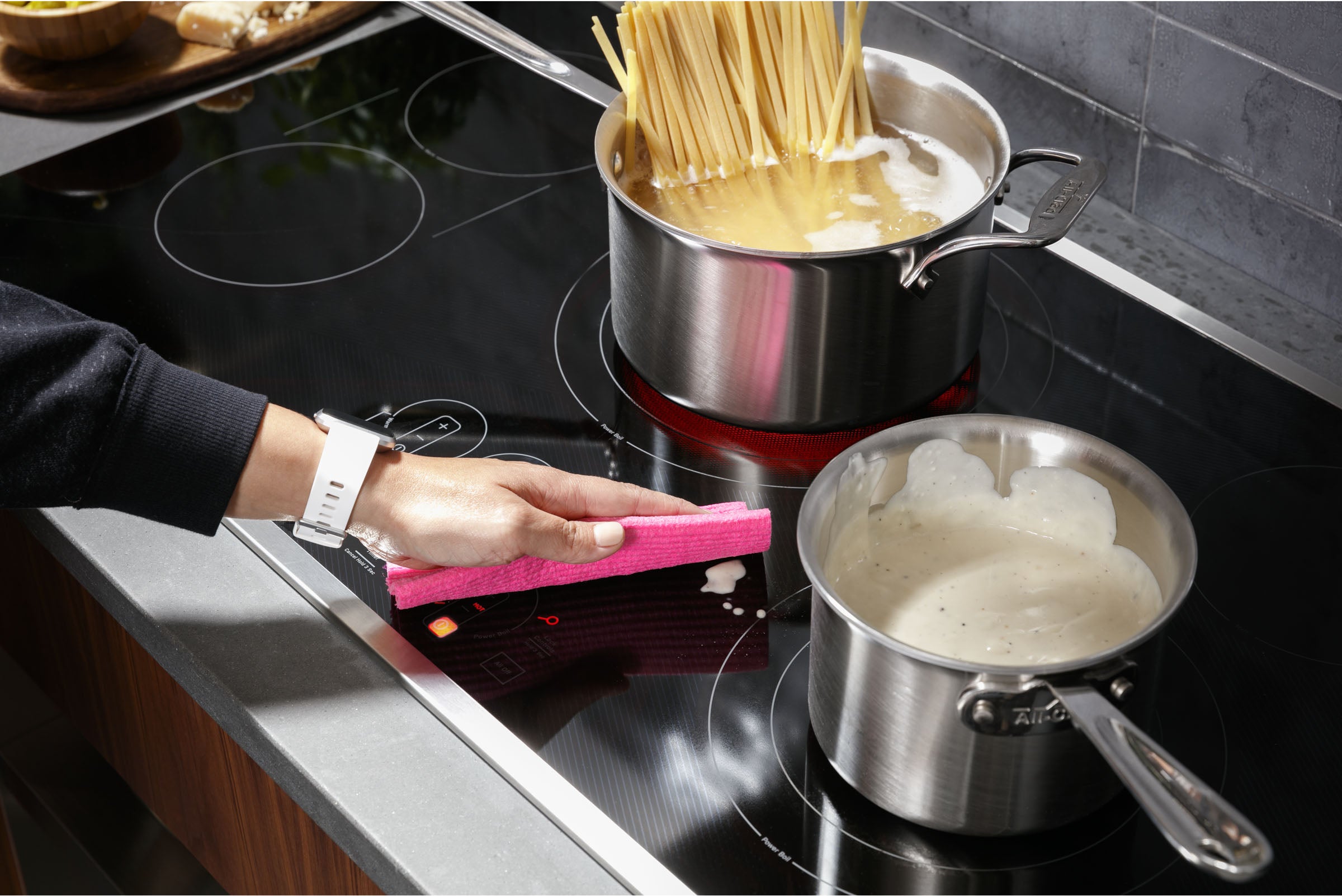 GE PEP9036STSS 36 Inch Electric Smart Cooktop Stainless Steel On