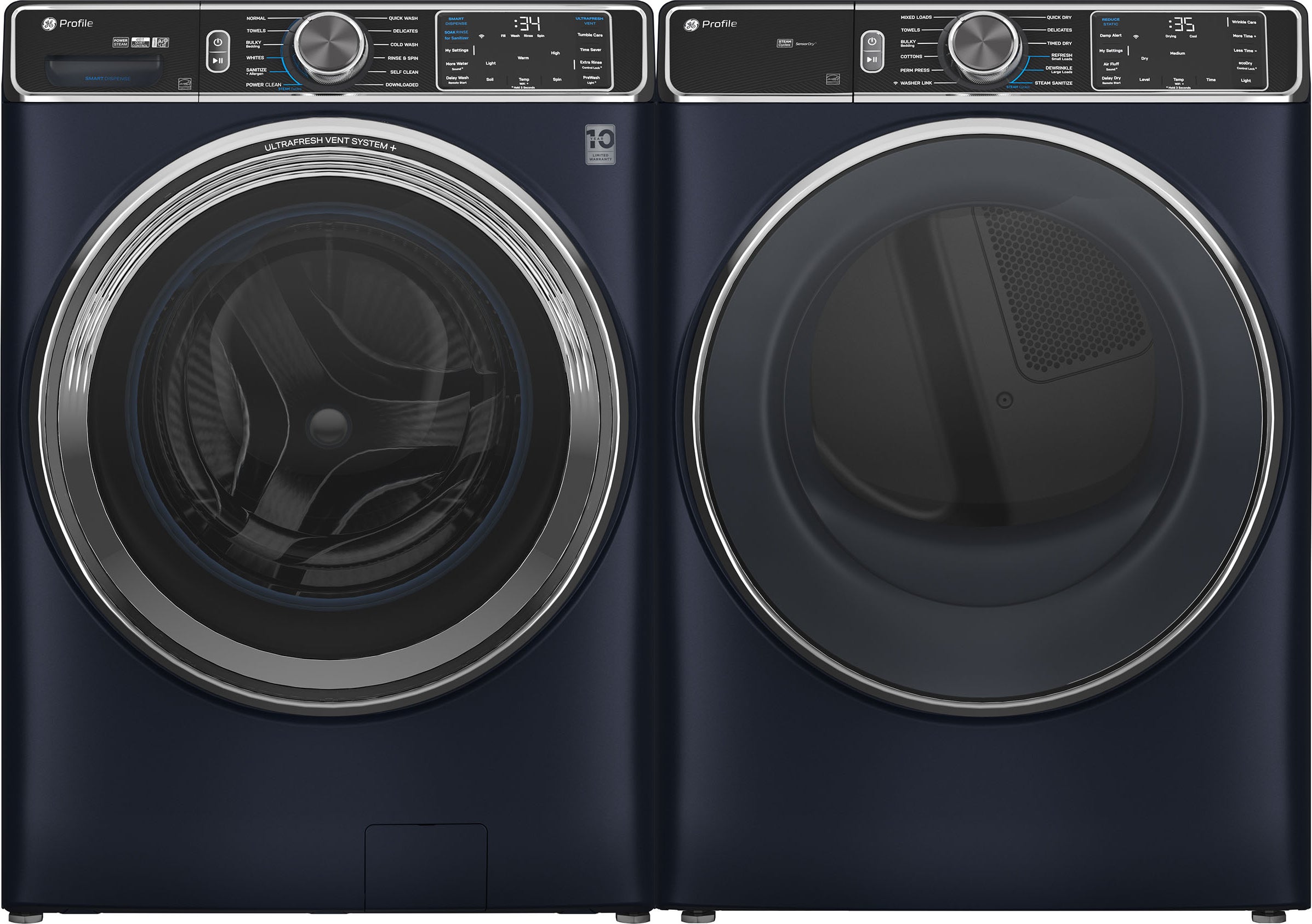 GE PFD87ESPVRS 28 Inch Smart Front Load Electric Dryer Sapphire