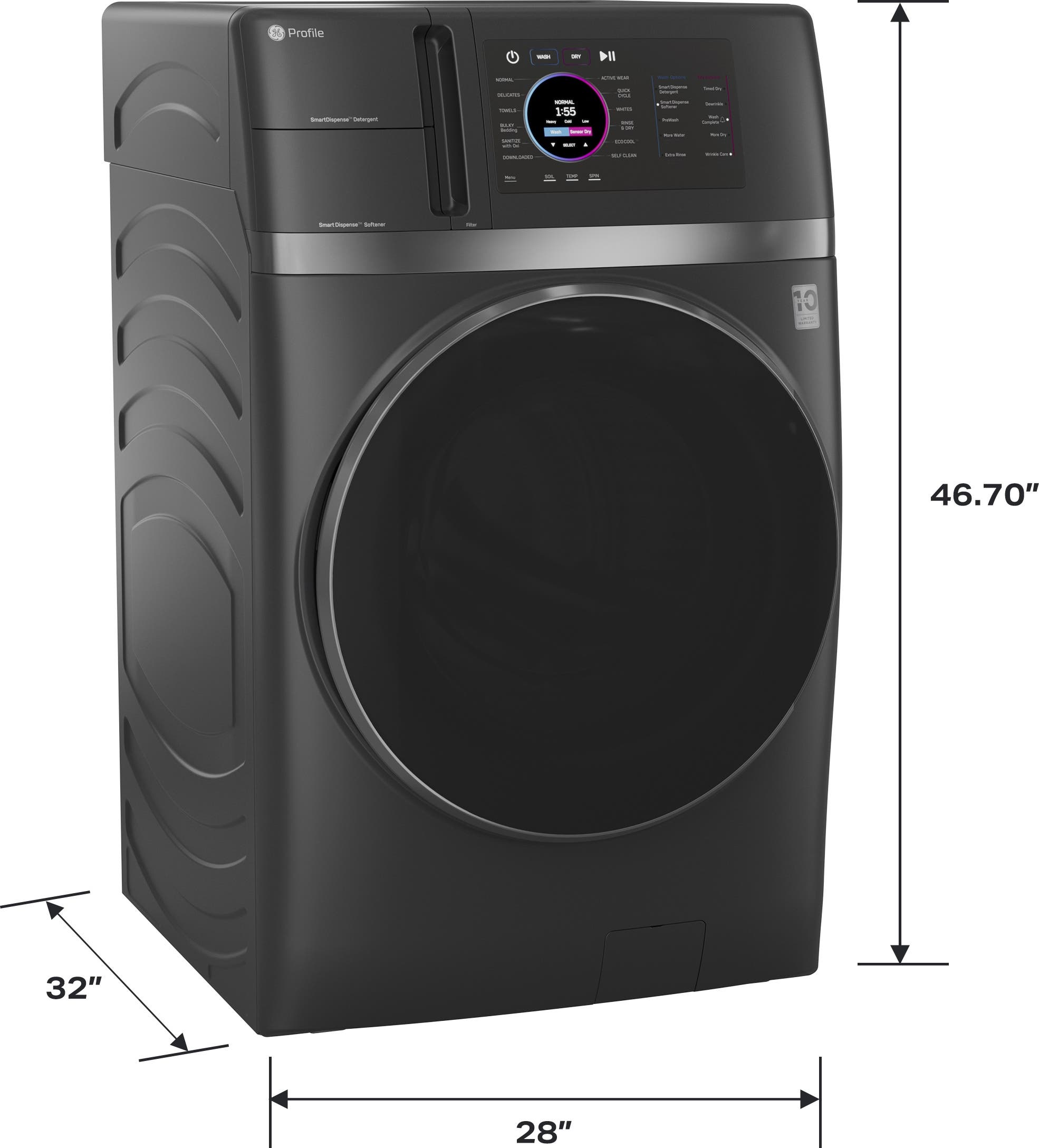 GE PFQ97HSPVDS Carbon Graphite