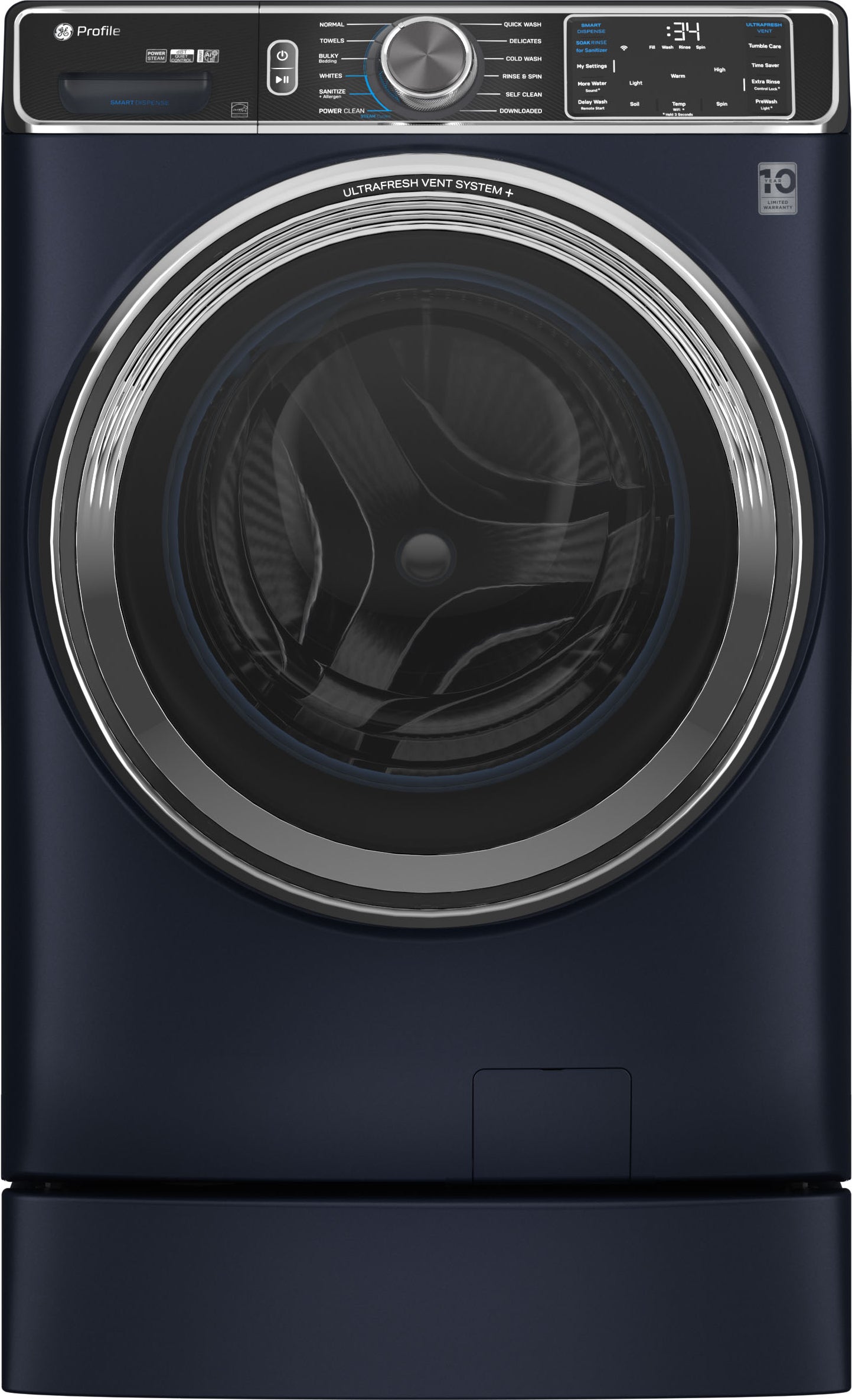 GE PFW870SPVRS 28 Inch Smart Front Load Washer Sapphire Blue
