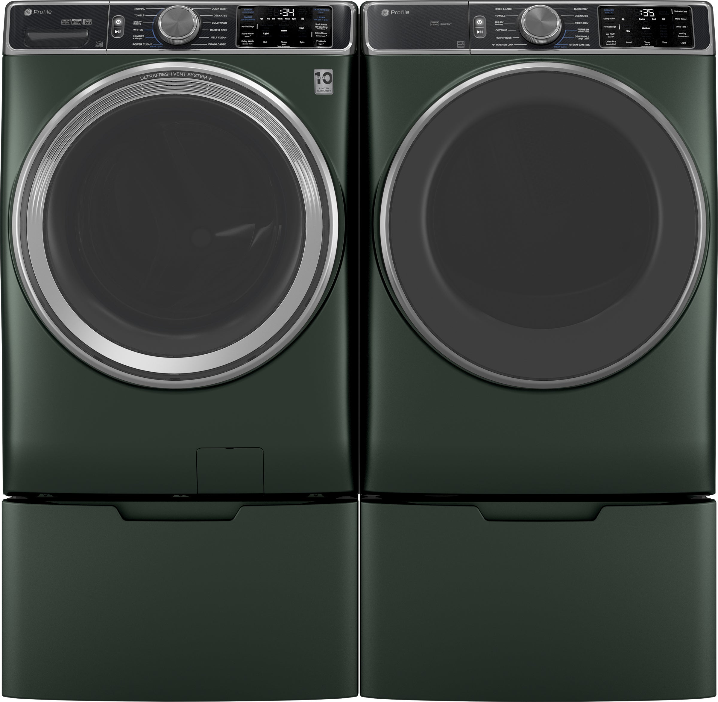 GE PFW955SPWGN 28 Inch Smart Front Load Washer Jade Green
