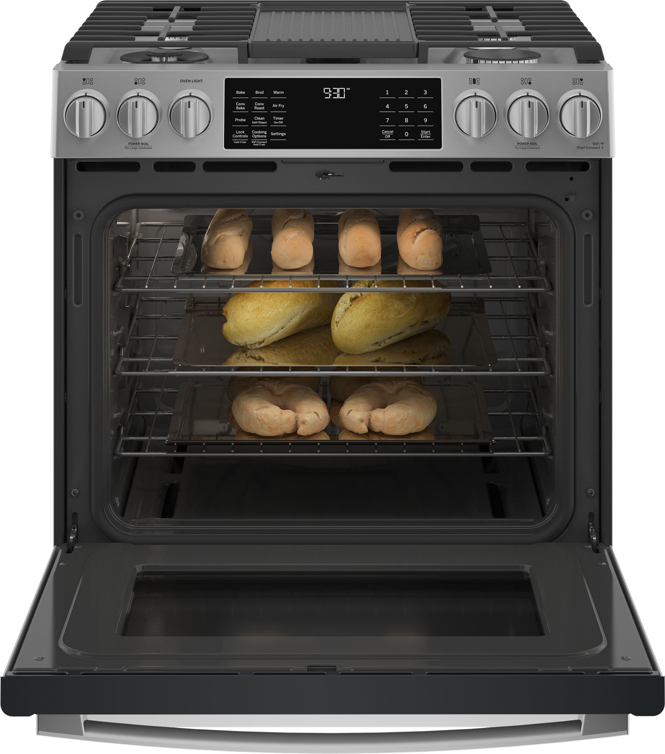 GE PGS930YPFS 30 Inch Smart Slide-In Gas Range Fingerprint