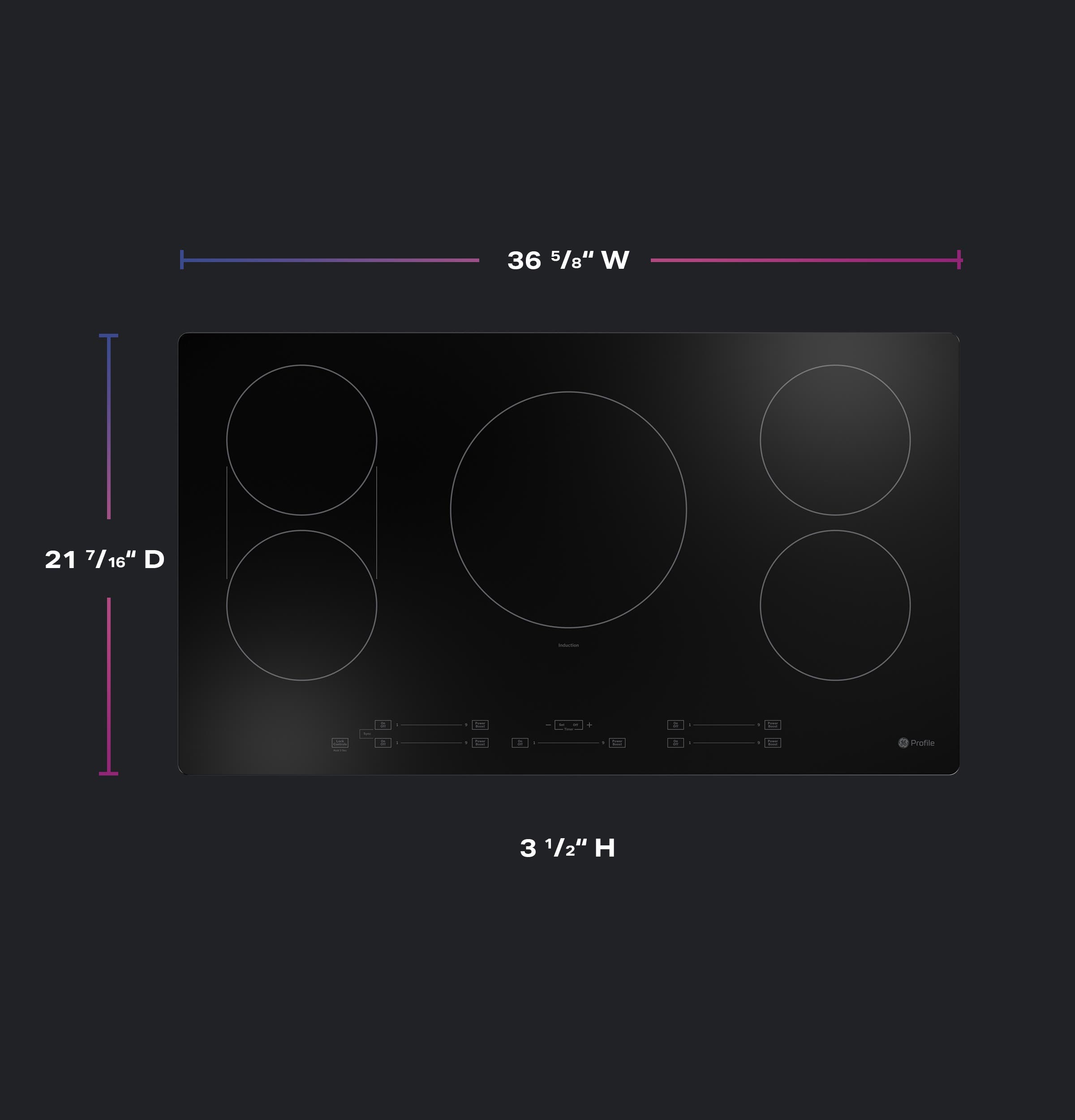 GE PHP6036DWBB Frameless