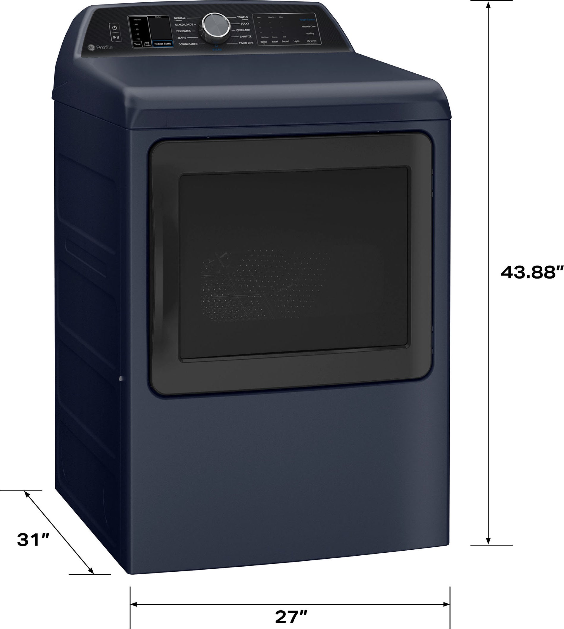 GE PTD80GBPTRS 27 Inch Smart Gas Dryer Sapphire Blue | Plesser's