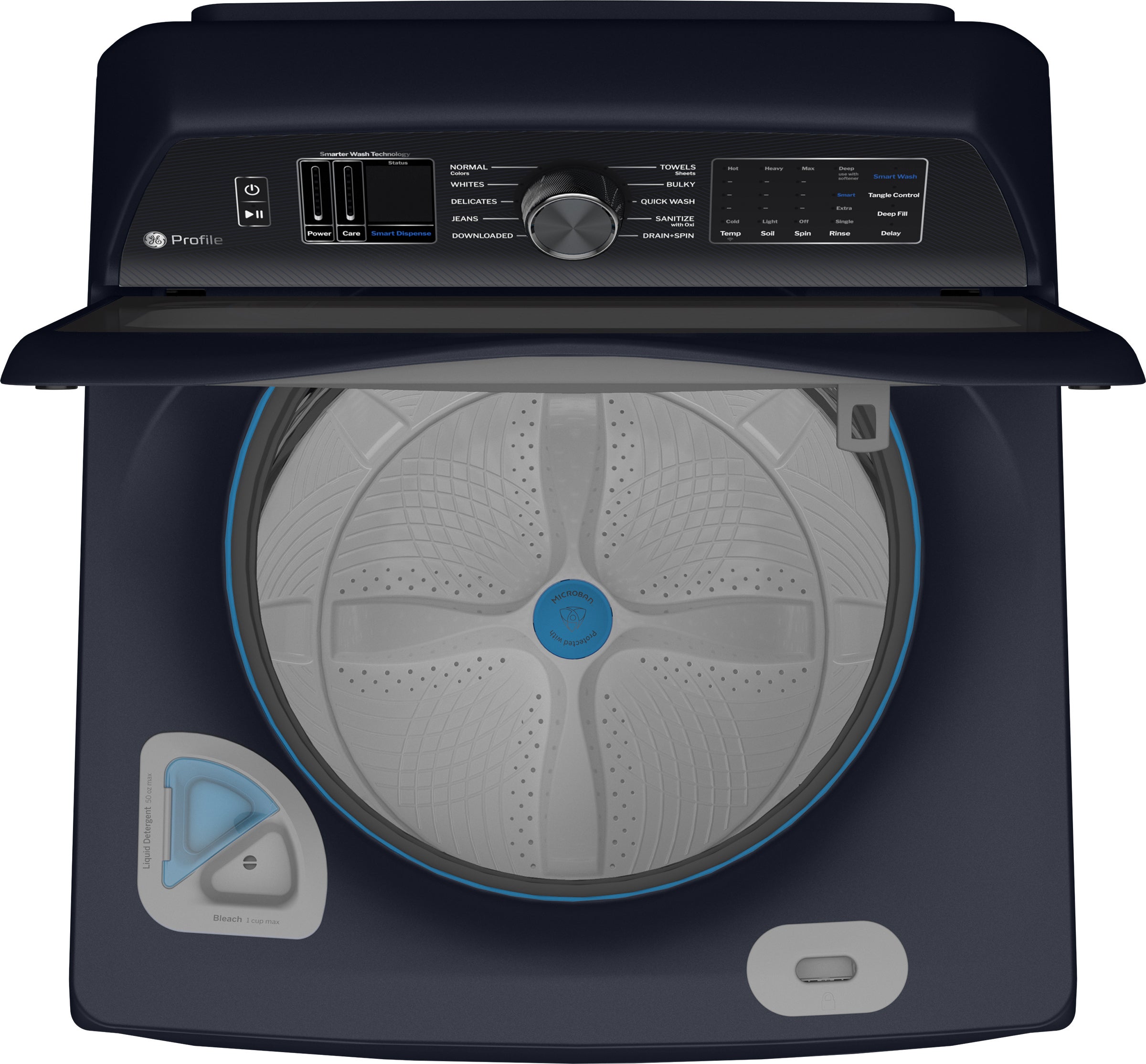 GE PTW800BPWRS 28 Inch Top Load Washer - Thumbnail 2