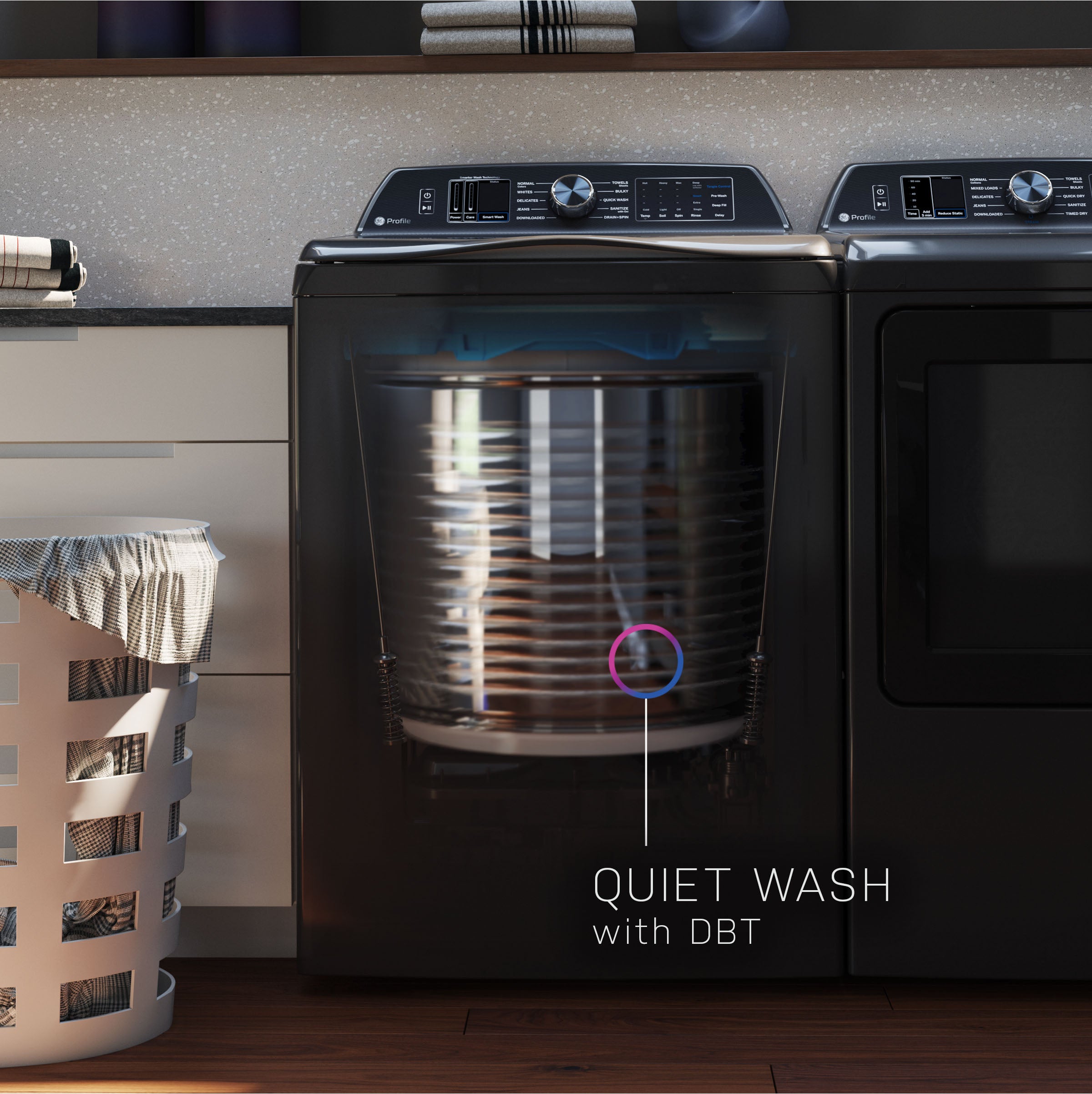 GE PTW805BPWRS 28 Inch Top Load Washer Sapphire Blue | Plesser's