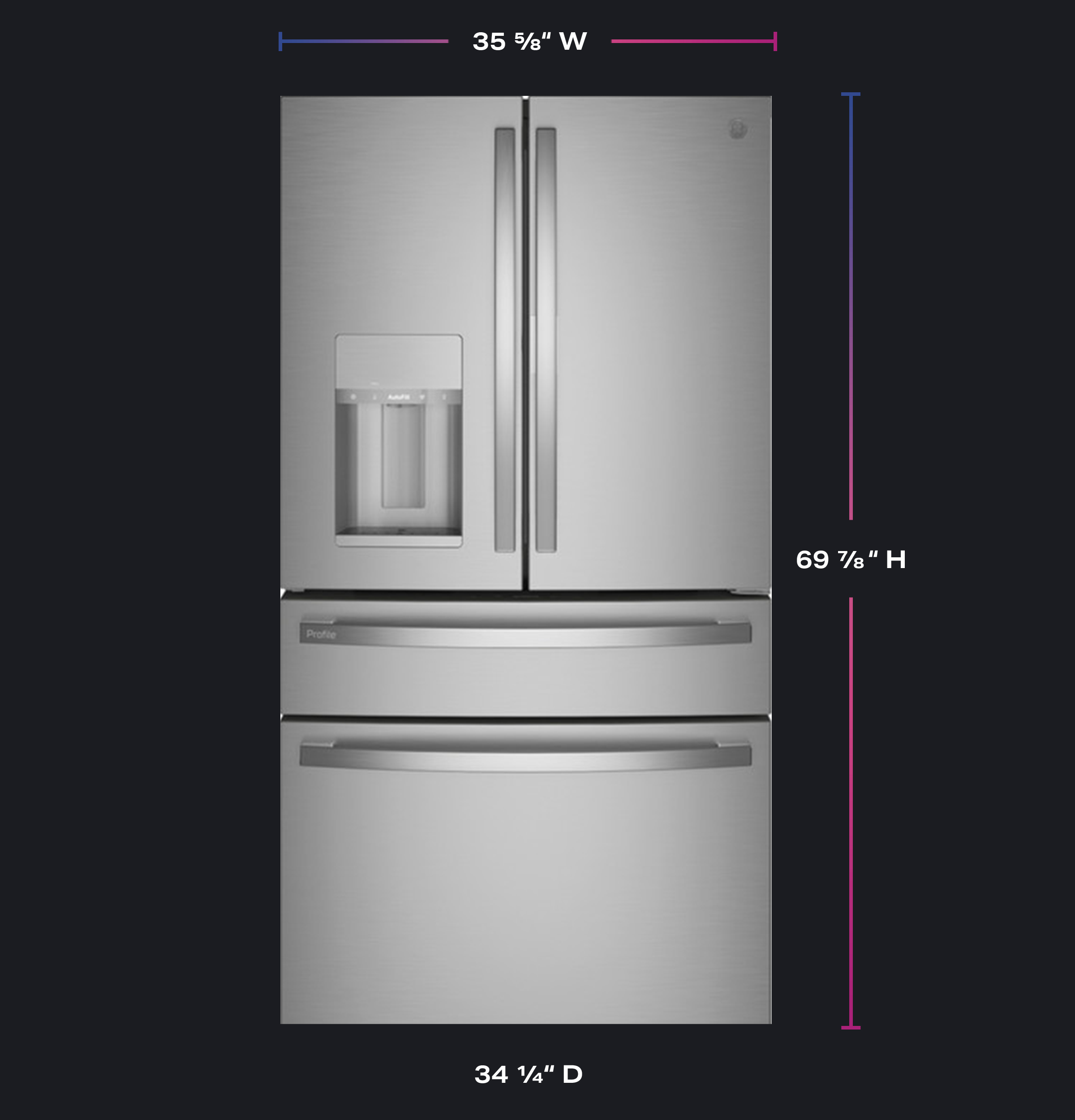 GE PXD22BYPFS Fingerprint Resistant Stainless Steel