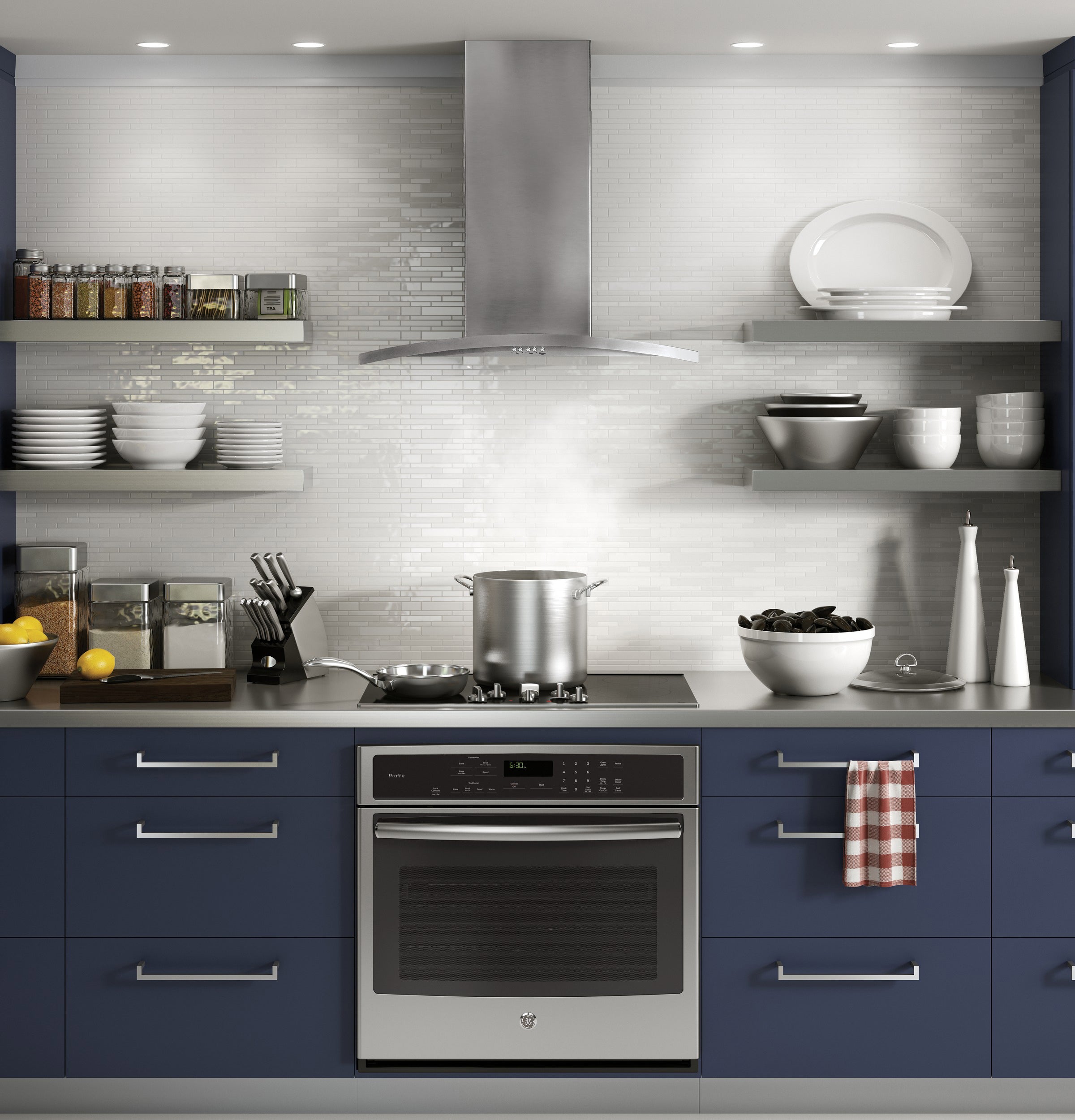 GE UVW7301SWSS Wall Mount Chimney Hood