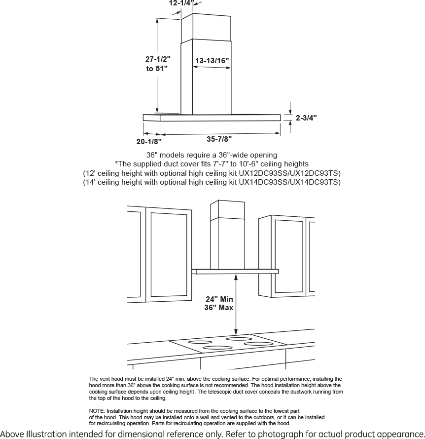 GE UVW9361SLSS Stainless Steel, 36 Inch
