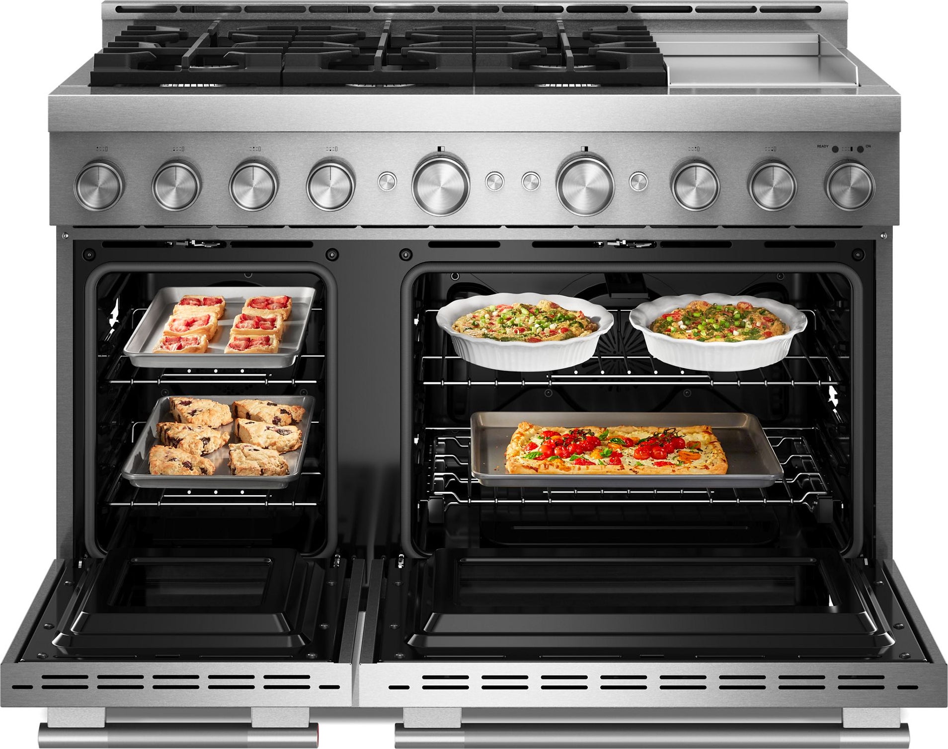 KitchenAid KFGD948SSS 48-Inch 6 Burner Commercial-Style Gas Range