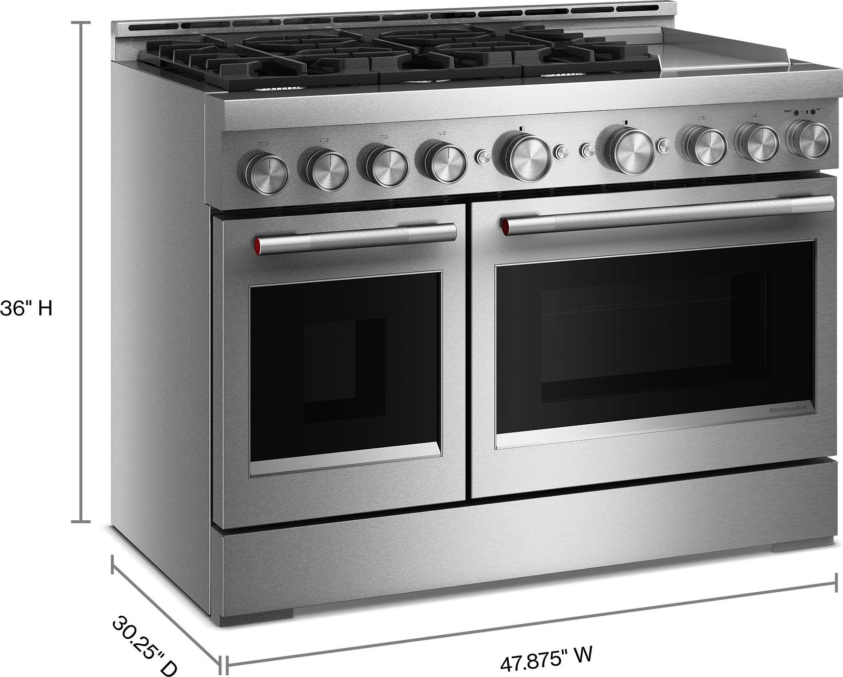 食器 user_17b8488f KitchenAid KFGD948SSS 48-Inch 6 Burner Commercial-Style Gas Range