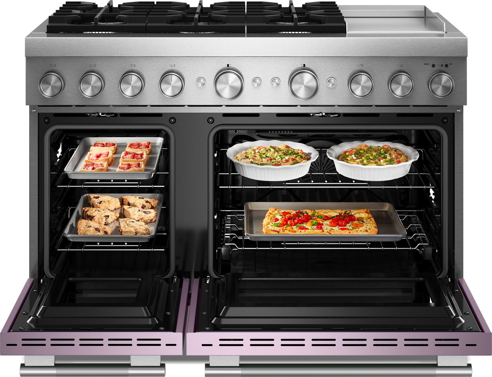 釜戸です。 KitchenAid KFDD948SWF 48 Freestanding Dual Fuel Range Wildflower
