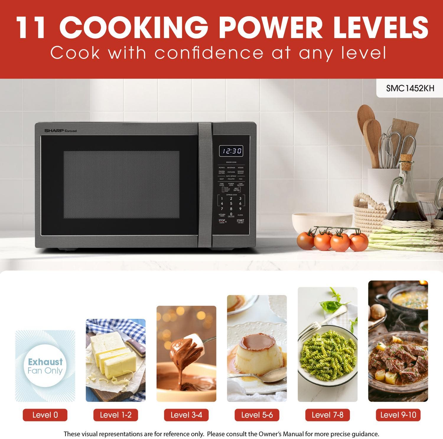 Sharp SMC1452KH Black Stainless Steel