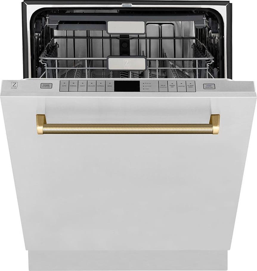 Zline DWMTZ30424KG Stainless Steel With Polished Gold Helix Handle