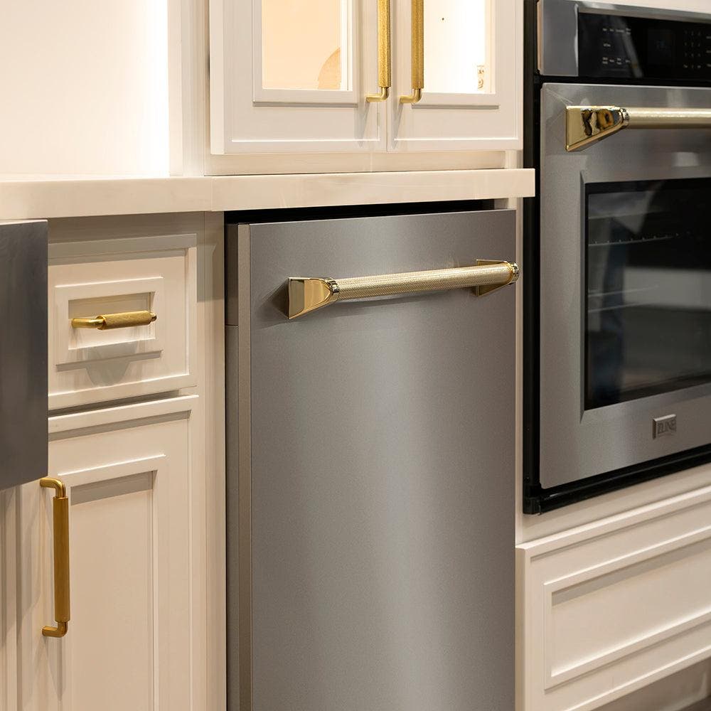 Zline DWMTZ30424KG Stainless Steel With Polished Gold Helix Handle