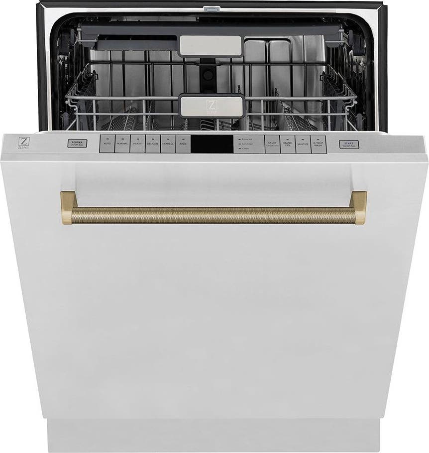 Zline DWMTZ30424KCB Stainless Steel With Champagne Bronze Helix Handle