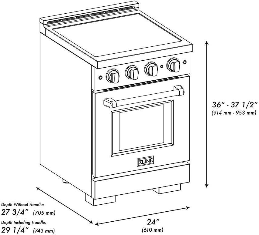 Zline SINRZWM24CB Stainless Steel With White Matte Door And Champagn...