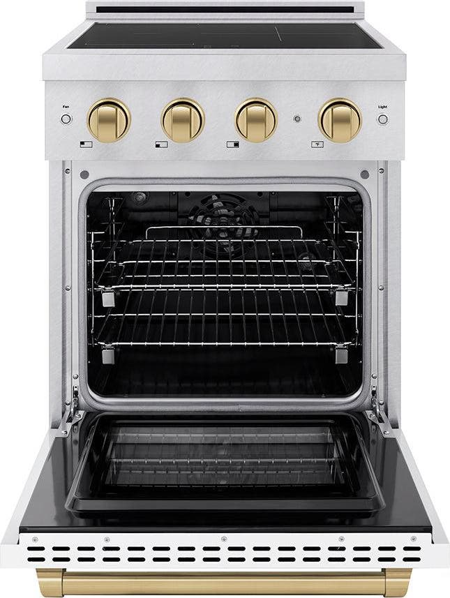 Zline SINRSZWM24CB Satin Stainless Steel With White Matte Door And Ch...