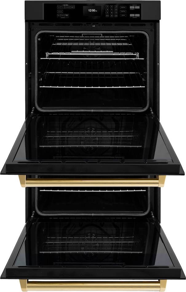 Zline WADBZ30G Black Stainless Steel With Polished Gold Handles
