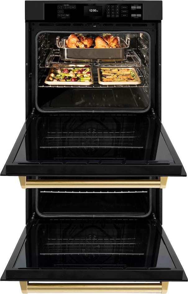 Zline WADBZ30G Black Stainless Steel With Polished Gold Handles