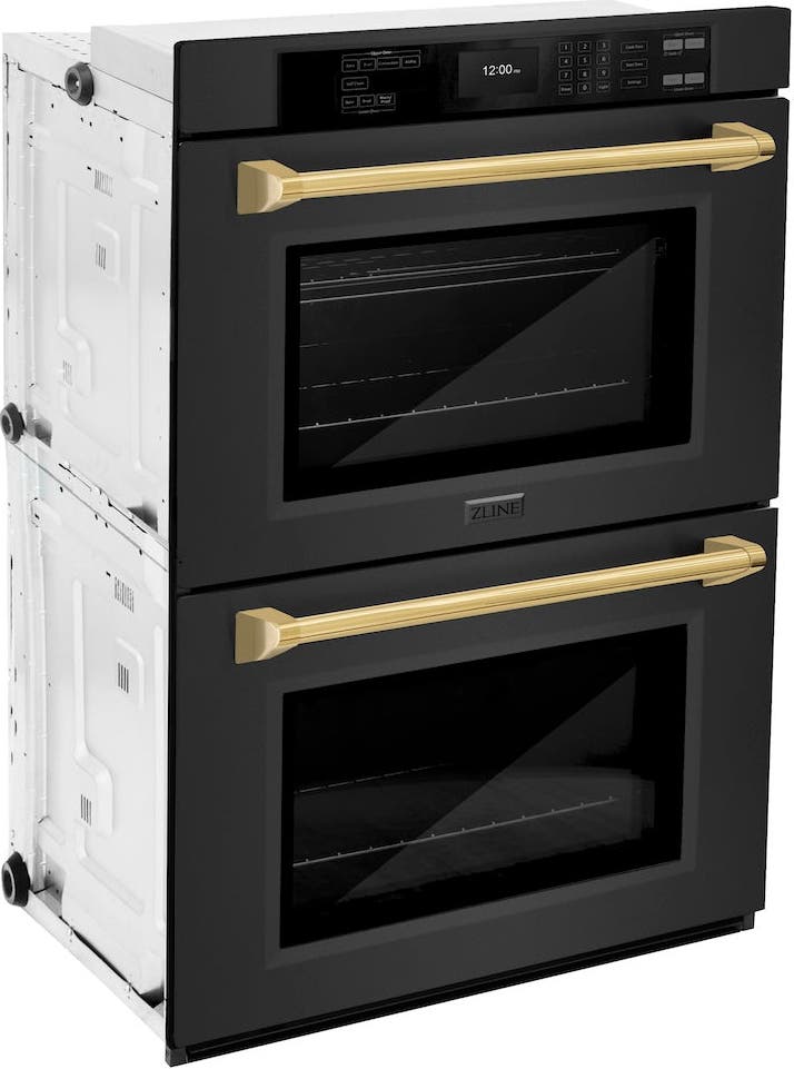 Zline WADBZ30G Black Stainless Steel With Polished Gold Handles