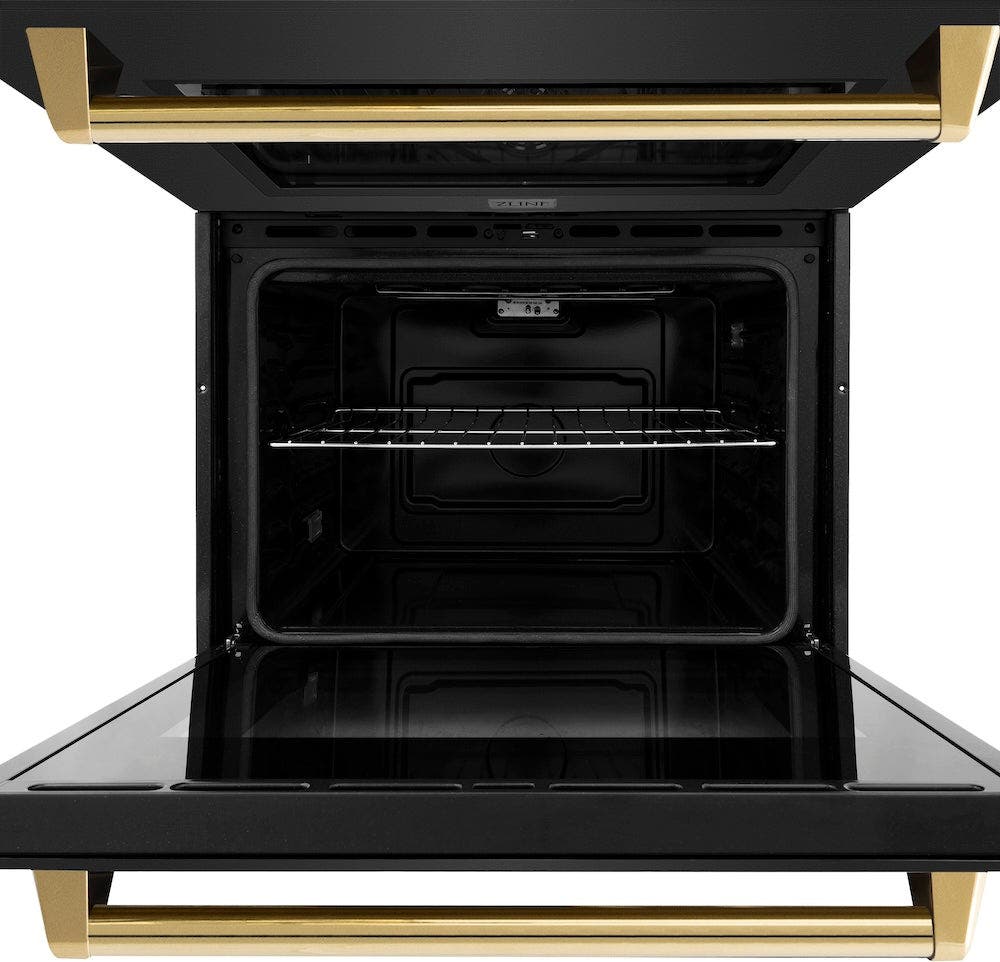 Zline WADBZ30G Black Stainless Steel With Polished Gold Handles