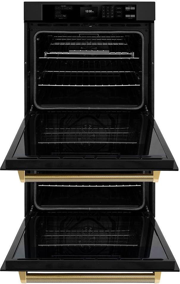 Zline WADBZ30KG Black Stainless Steel With Polished Gold Helix Han...