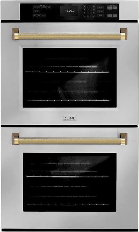 Zline WADZ30KG Stainless Steel With Polished Gold Helix Handles