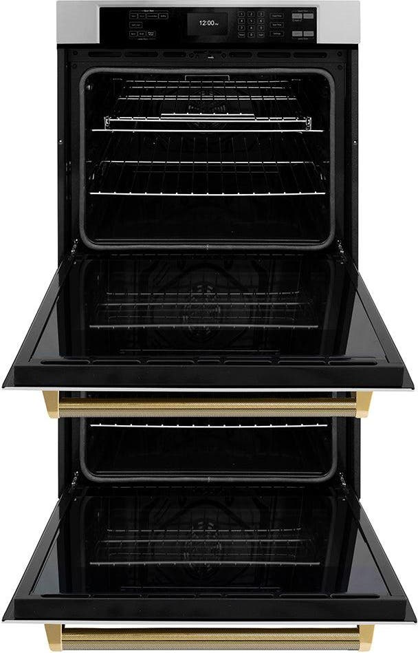 Zline WADZ30KG Stainless Steel With Polished Gold Helix Handles