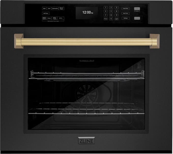 Zline WASBZ30CB Black Stainless Steel With Champagne Bronze Handle